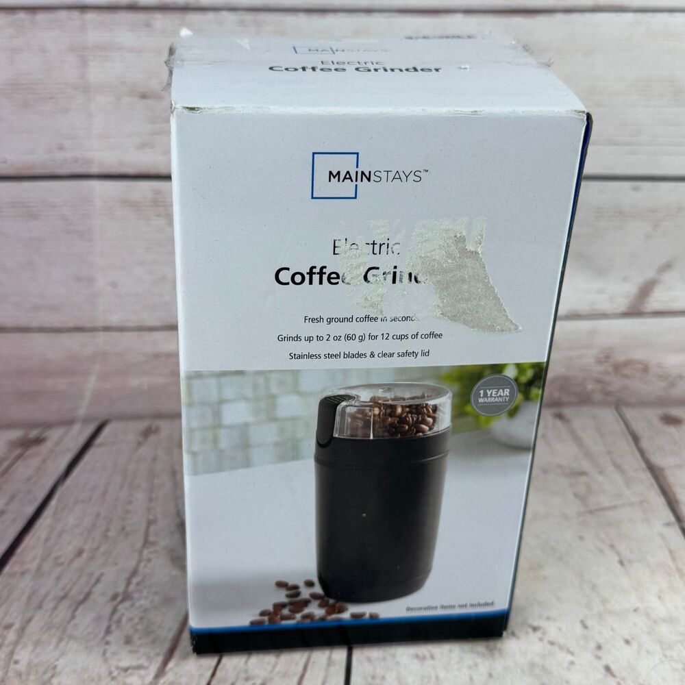 Mainstays Electric Coffee Grinder 2 Oz Black Stainless Steel Blades